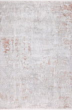 Abstract Cream Rug with Brick Orange and Earth-Tone Accents - KAI 301