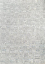 Modern Cream Rug with Blue, Grey & Gold-Brown High-Low Abstract Pattern - KAI 303