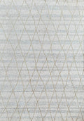 Cream High-Low Texture Rug with Blue, Gray & Gold-Brown Argyle Design - KAI 305