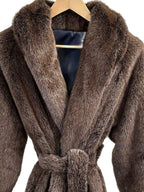 Elegant Luxurious Soft Faux Mink Robe – Indoor/Outdoor Wear, Unisex - MINKO 10 Brown