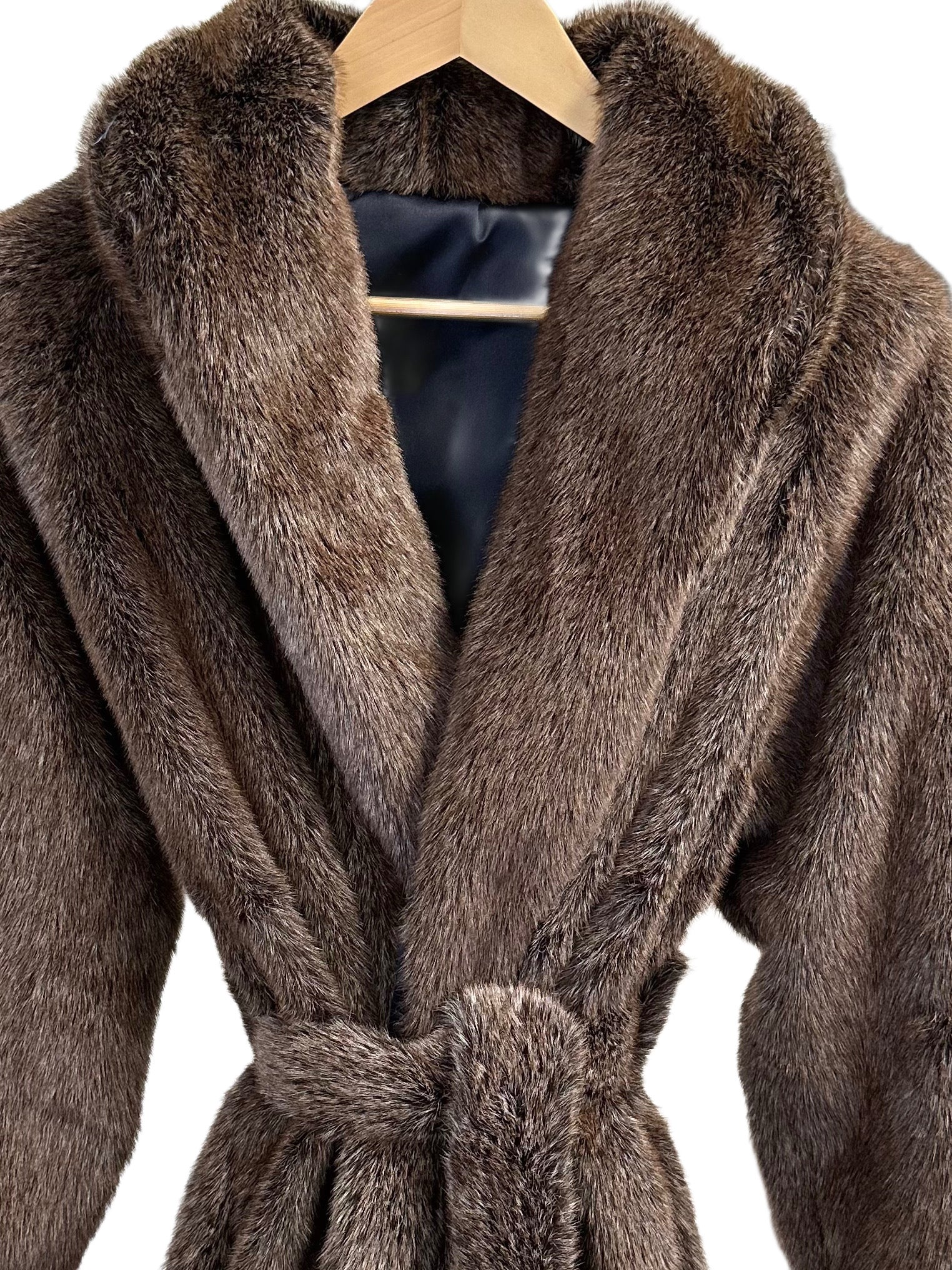 Elegant Luxurious Soft Faux Mink Robe – Indoor/Outdoor Wear, Unisex - MINKO 10 Brown