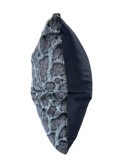 Faux Mink Pillow - MINKO 12 Black Leopard