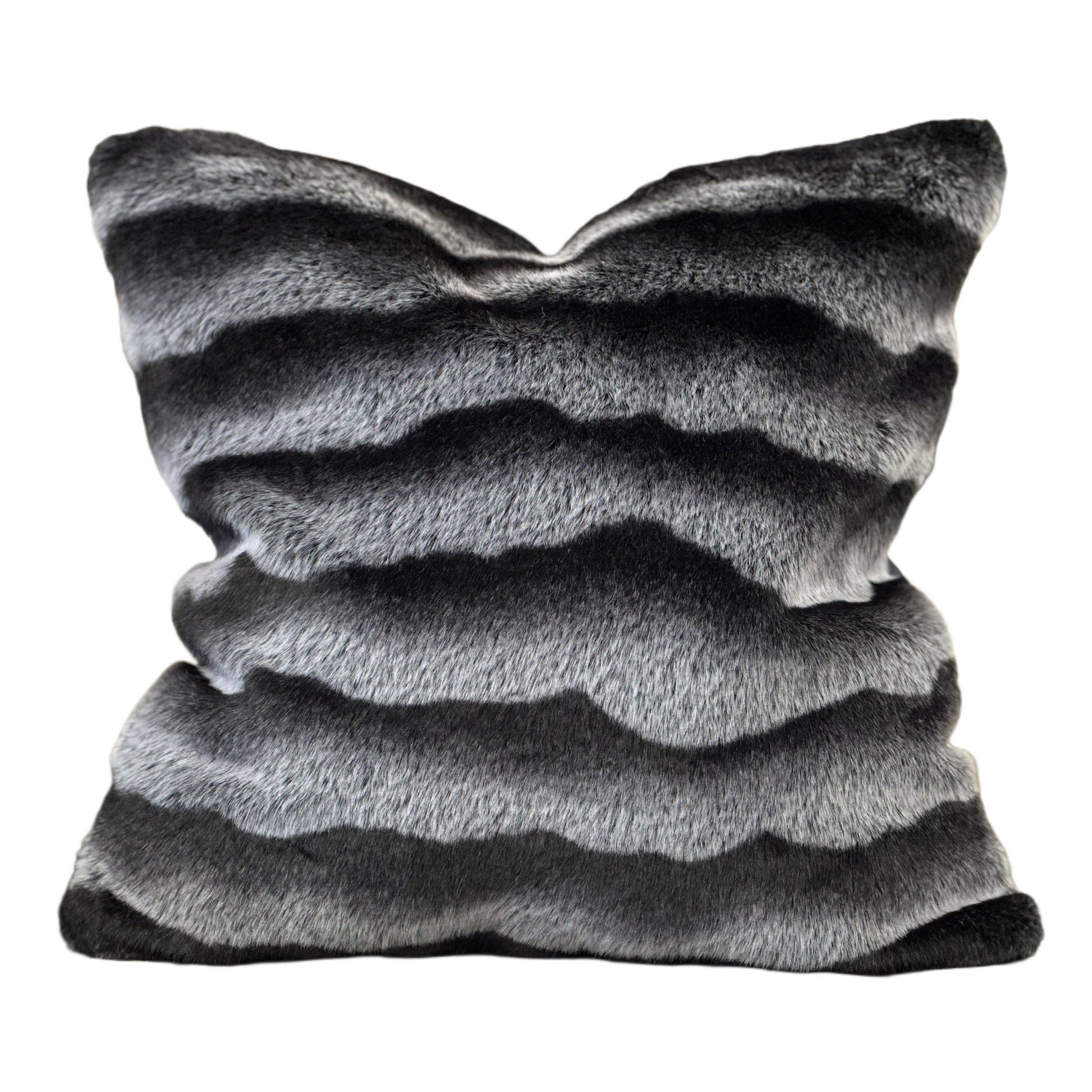 Decorative pillow with stripe pattern on a white background