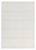 Soft White/  Cream Rug with Bohemian Motif and High-Low Texture - TIA 101.