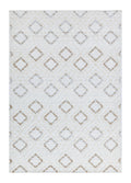 Soft Cream Rug with Brown and Beige Bohemian Motif and High-Low Texture - TIA 106.
