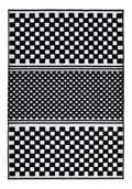 Bohemian Cream Rug – Black Geometric Pattern with Raised High-Low Detail - TIA 108.