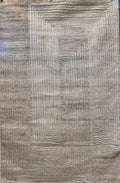 Geometric Linear Crème Beige Rug in Warm Mocha Tone-on-Tone High-Low Texture - NUDE 21