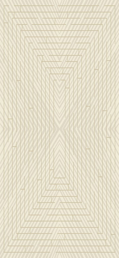 Mirage Geometrical Linear Rug in Sandy Beige with Warm Mocha Tone-on-Tone High-Low Detail - NUDE 25