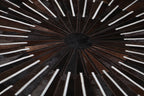 Geometric Round Cowhide Patchwork Rug – Black with Charcoal Stripes - Patchwork PCH216 Round