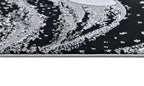 Soft-Touch Light Grey Rug Featuring Metallic Octopus/Tentacle Design in Sheer Black or Blue - Z339A (POL805)
