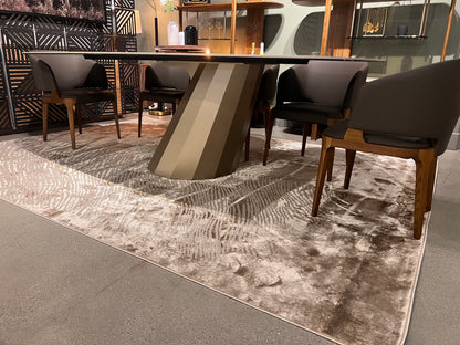 Soft-Touch Brown and Beige Rug with Metallic Copper Contrast Design - Z406A (POL816)