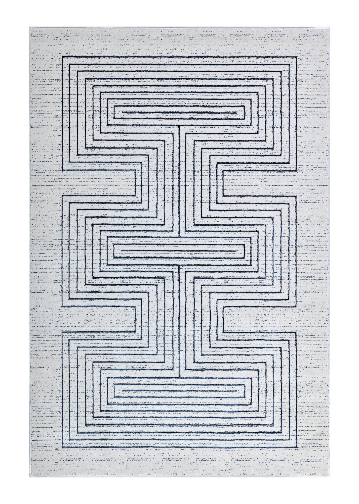 Soft Cream Area Rug Featuring Sheer Blue and Subtle Emerald Geometric Accents - Z329B