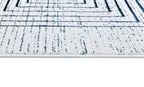 Soft Cream Area Rug Featuring Sheer Blue and Subtle Emerald Geometric Accents - Z329B