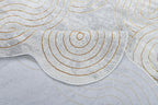 Chic cream Rug with Metallic Gold Accents – Designer Geometric Edge Style - Z325B (POL801)