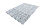 Fresh Cream Rug with Green and Silver Geometric Accents - Z240A