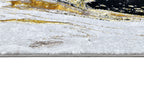 Luxurious fusion of metallic silver, brushed gold, and deep black, abstract marbled design - Z258A (POL803)