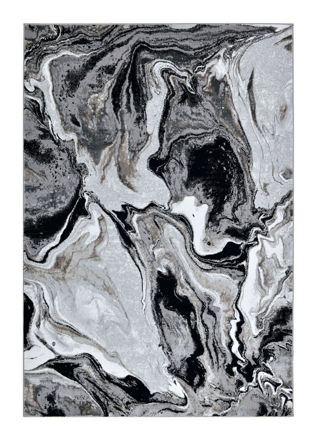 Luxurious fusion of metallic silver, brushed gold, and deep black, abstract marbled design - Z258A (POL803)