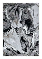 Luxurious fusion of metallic silver, brushed gold, and deep black, abstract marbled design - Z258A (POL803)