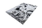 Luxurious fusion of metallic silver, brushed gold, and deep black, abstract marbled design - Z258A (POL803)