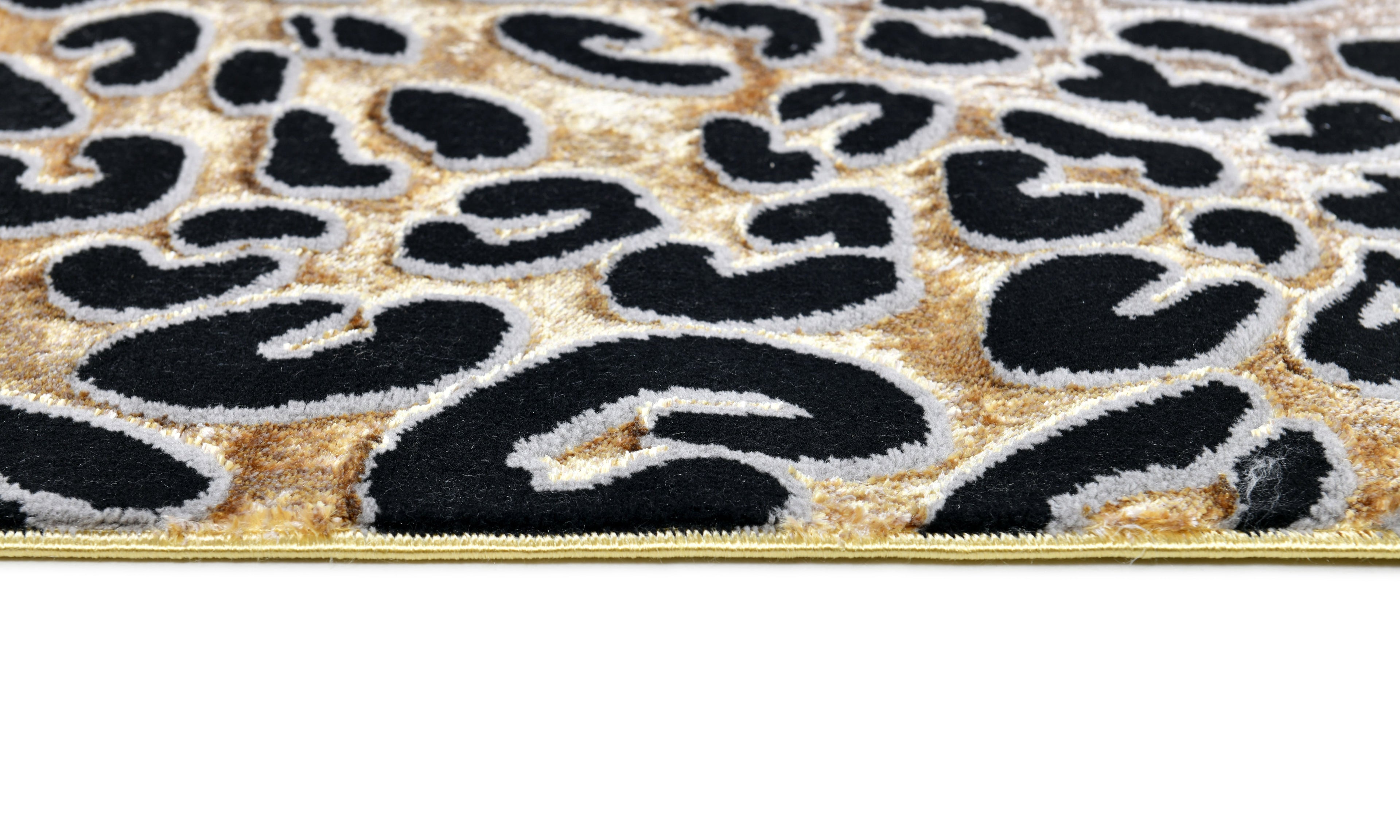 Luxury Soft-Touch Rug in Bronze, Metallic, Copper & Black Cheetah (Feline) Print Design - Z340A (POL806)