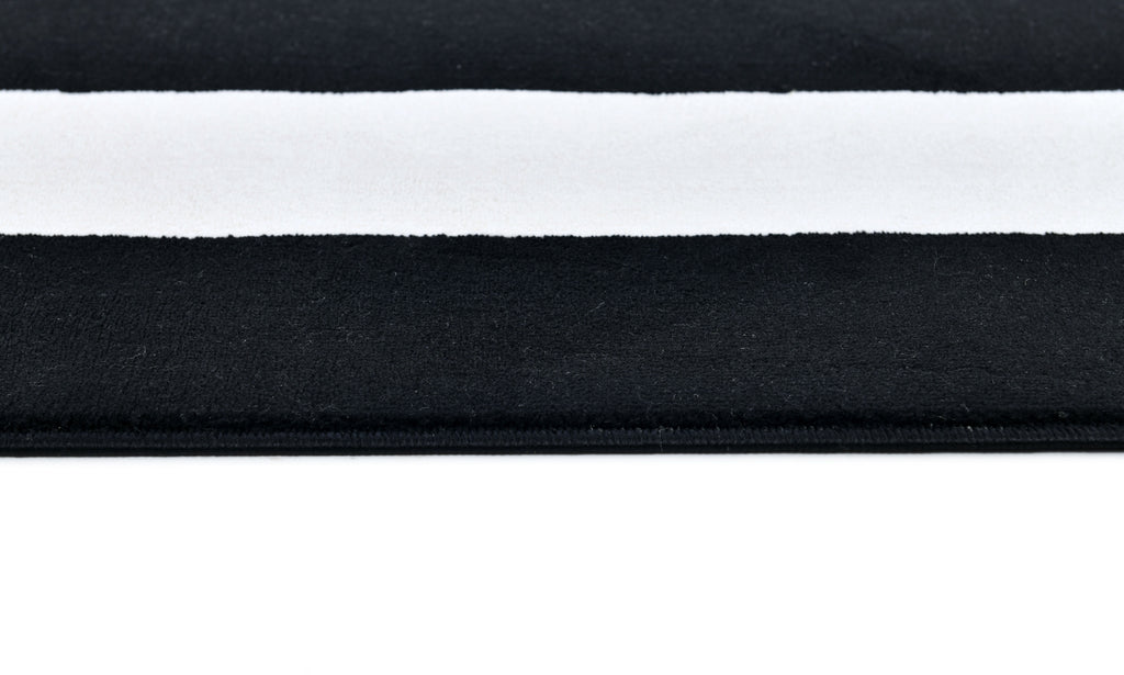 Black & White Geometric Square Area Rug – Soft Texture, Modern Design - Z341A (POL811)