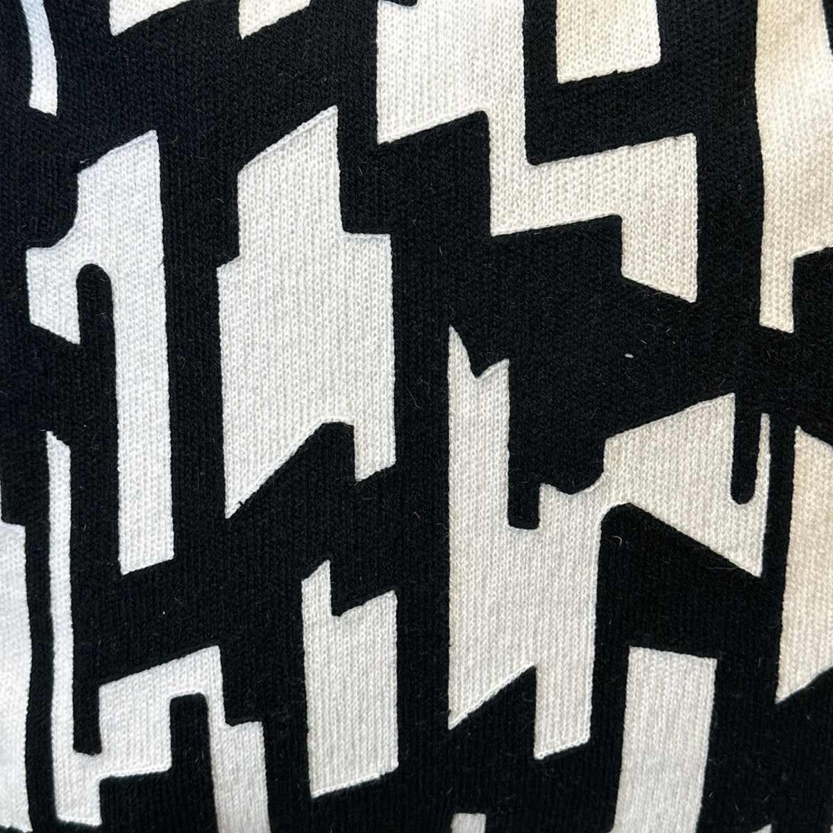 Black Velvet Pillow Featuring Beige Abstract Geometric Embroidery - SEV007.