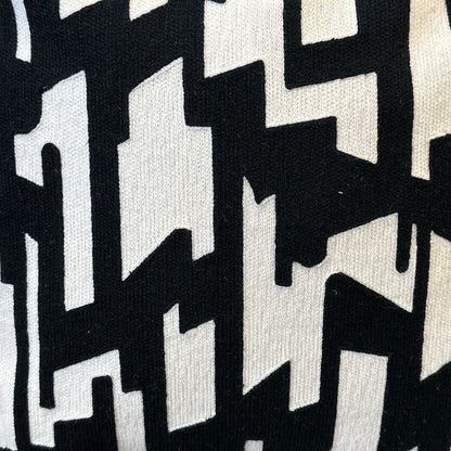 Black Velvet Pillow Featuring Beige Abstract Geometric Embroidery - SEV007.