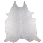 Silver Metallic On White Real Cowhide