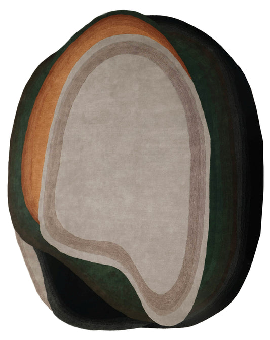 Oval Hand-Tufted Ivory Multi Wool Area Rug | Beluga Design 39
