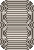 Black & Ivory Geometric Indoor/Outdoor Rug with Organic Live Edge.
