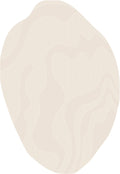 Ivory Indoor/Outdoor Rug with Organic Irregular Shape and Warm Mocha Accents.