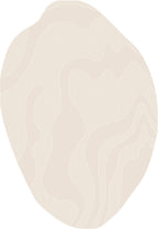 Ivory Indoor/Outdoor Rug with Organic Irregular Shape and Warm Mocha Accents.