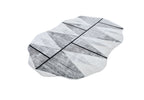 Silver-Toned with Charcoal patterns and Bold Irregular Black Geometric Detailing - Z327A