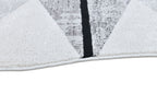 Silver-Toned with Charcoal patterns and Bold Irregular Black Geometric Detailing - Z327A