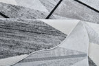 Silver-Toned with Charcoal patterns and Bold Irregular Black Geometric Detailing - Z327A