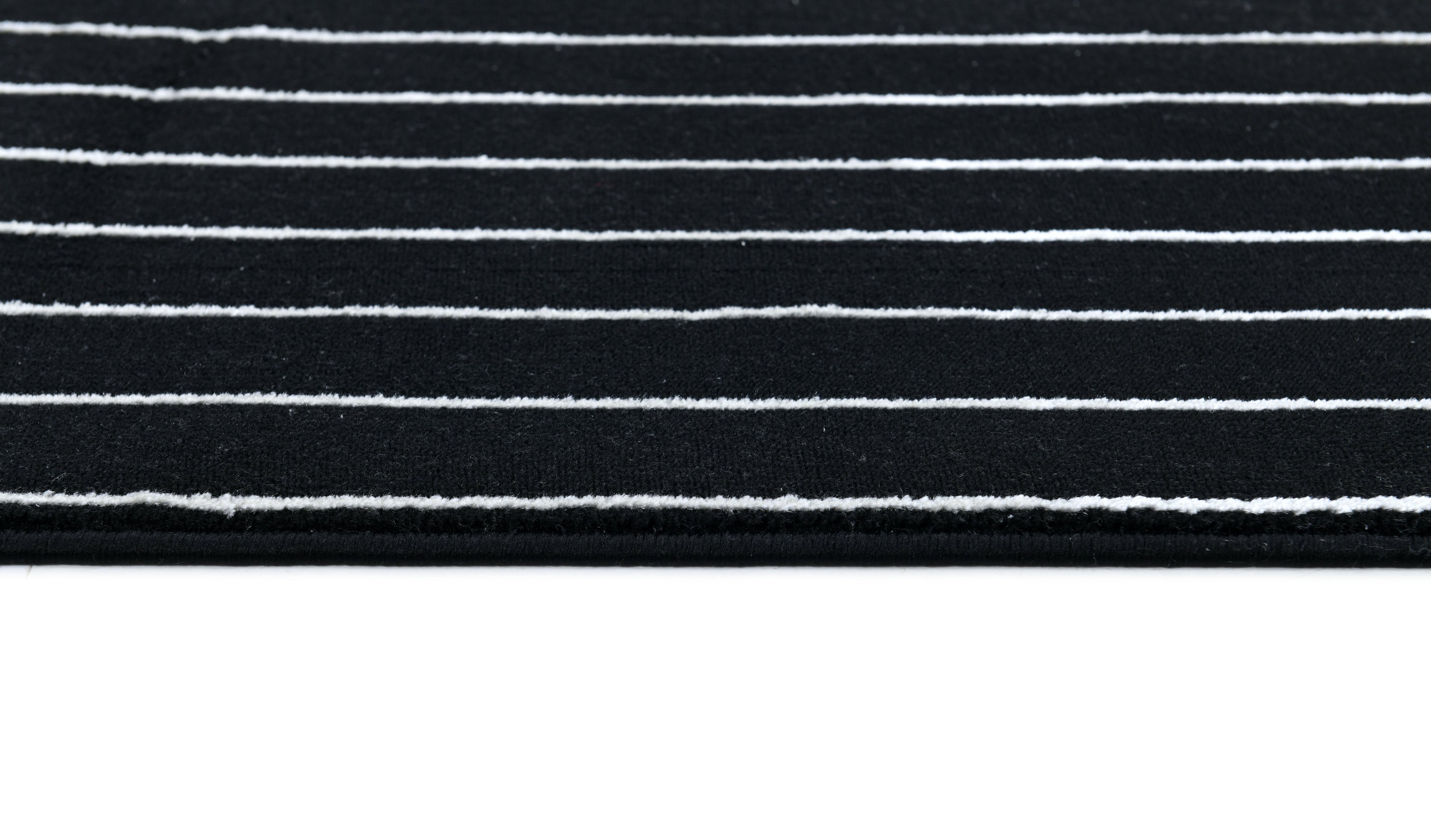 Black Area Rug with White Geometric Circle Design – Soft Touch - Z330B (POL812)