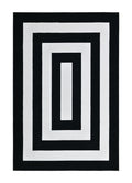 Black & White Geometric Square Area Rug – Soft Texture, Modern Design - Z341A (POL811)