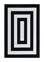 Black & White Geometric Square Area Rug – Soft Texture, Modern Design - Z341A (POL811)