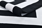 Black & White Geometric Square Area Rug – Soft Texture, Modern Design - Z341A (POL811)