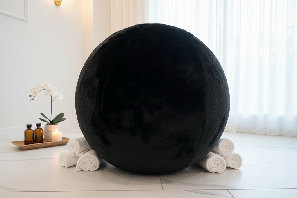 Style & Strength Ball – Chinchilla Faux Fur Seat for Home, Office & Exercise.