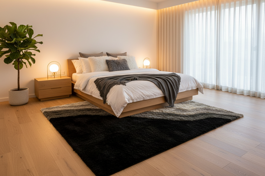Shaggy Viscose Hand-Tufted Area Rug – Black | SVD-77
