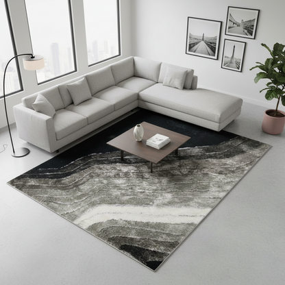Shaggy Viscose Hand-Tufted Area Rug – Black | SVD-77