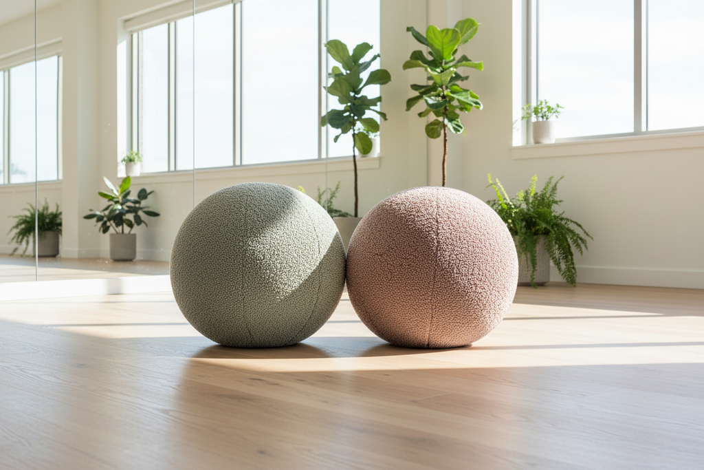 Style & Strength Ball – Lamb Faux Fur Seat for Home, Office & Exercise.