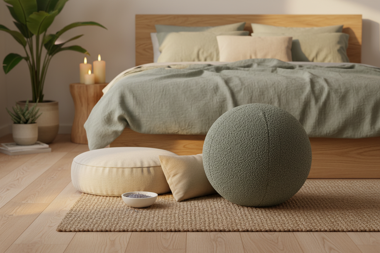 Style & Strength Ball – Lamb Faux Fur Seat for Home, Office & Exercise.