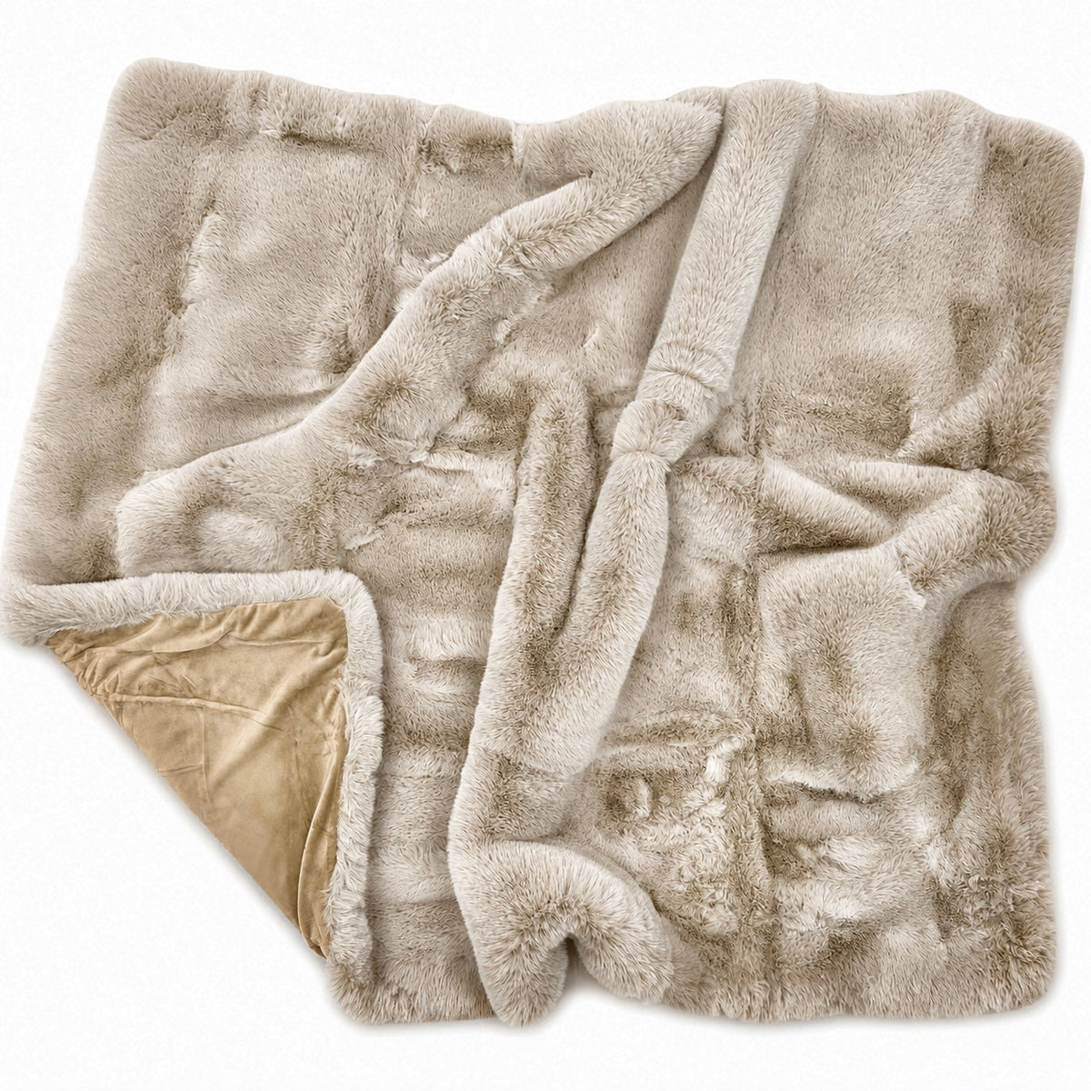 Luxe Cozy Mocha Chinchilla Faux Fur Throw Blanket – Ultra-Soft Plush Bedspread
