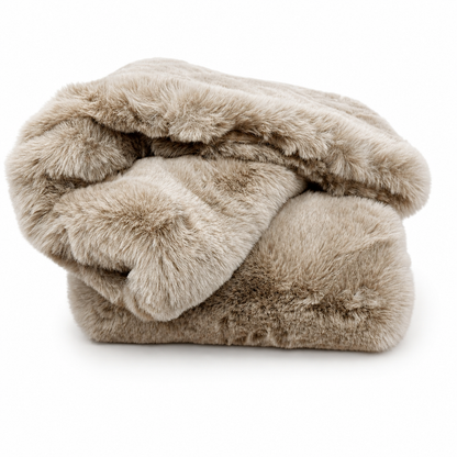 Luxe Cozy Mocha Chinchilla Faux Fur Throw Blanket – Ultra-Soft Plush Bedspread