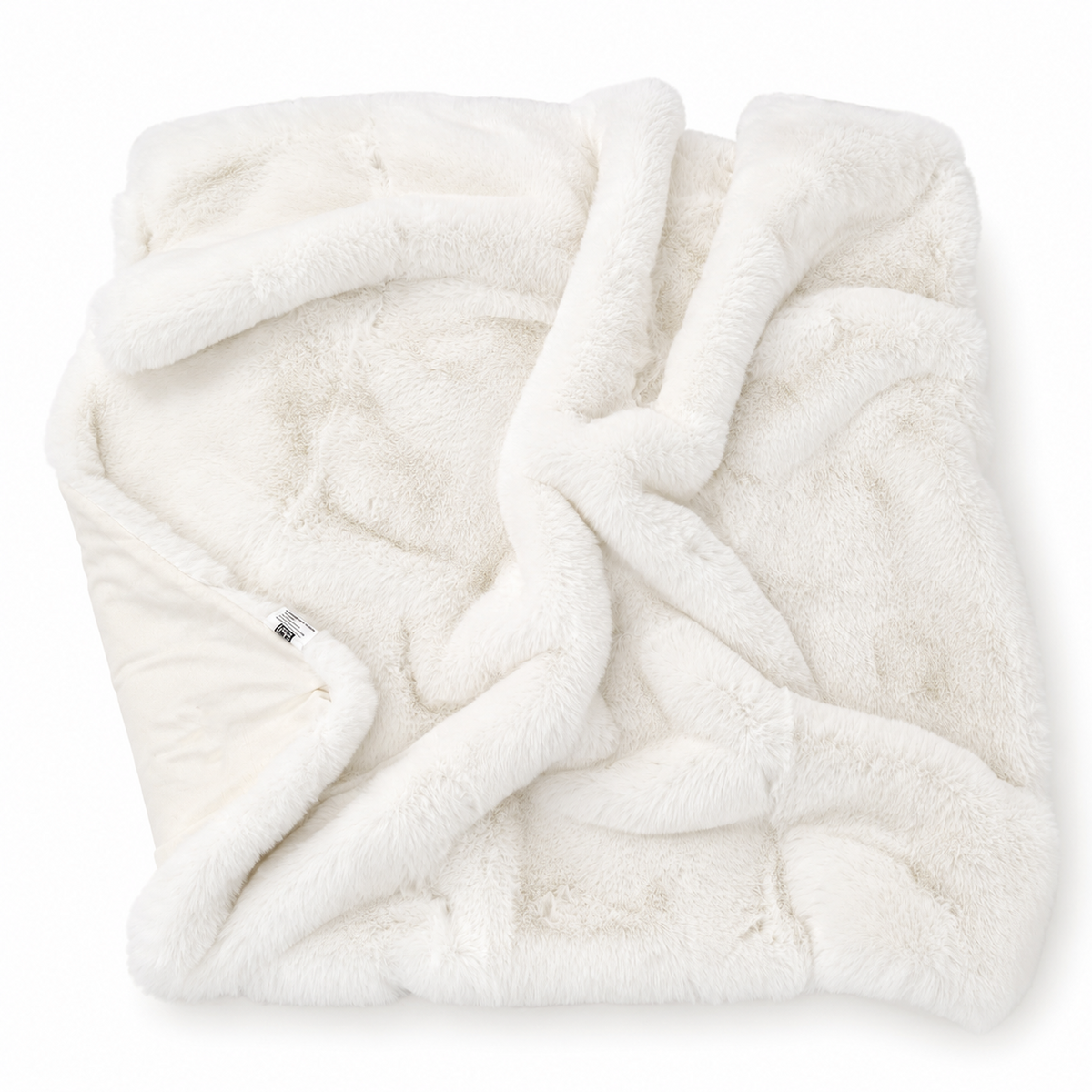 Luxury Chinchilla-Style Faux Fur Throw Blanket – Pure-White