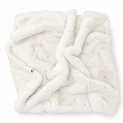 Luxury Chinchilla-Style Faux Fur Throw Blanket – Pure-White