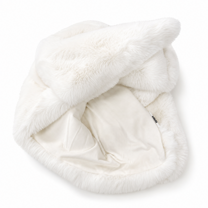 Luxury Chinchilla-Style Faux Fur Throw Blanket – Pure-White