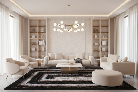 Shaggy Viscose Hand-Tufted Area Rug – Brown & Silver | SVD-81